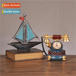 Europe retro telephone fiddle resin ornaments home decorati