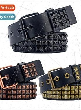 Rivet Belt Metal Square Bead Belt Men Women Pyramid Belt Eur