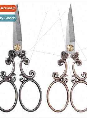 Vintage Scissors Europe Scissors wh Curly Lace Pattern Bronz