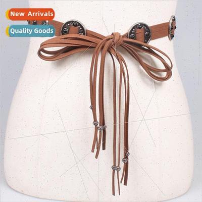new fashion week belt decoration women ethnic deerskin velve