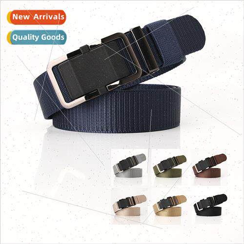 New casual fashion nylon belt toothless alloy automatic buck