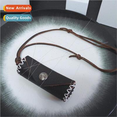 Cowhide Necklace Leather Strap Necklace Cowhide Coin Purse N