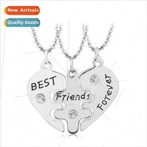 Best friends ever three petals necklace diamonds