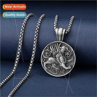 Greek Mythology Griffin Amulet Pendant Men Necklace Vintage