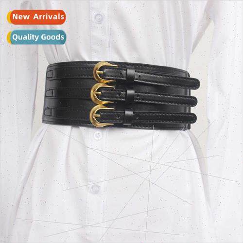 Wide belt female elastic dress sub shirt waist versatile sum