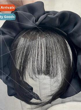 bangs female ehead full real human hair air bangs high skull