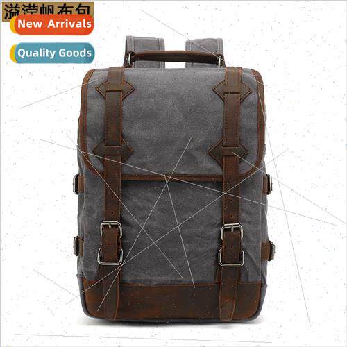 Backpack Men Vintage Shoulder Travel Bag Crazy Horse Leather
