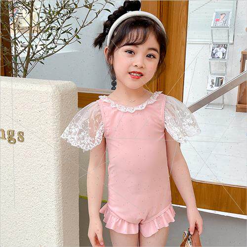 Girls swimsu 2023 new fashionable one-piece flat corner cons