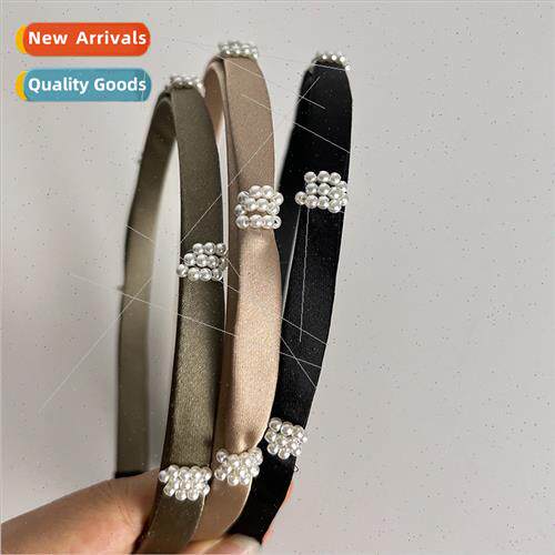 French narrow edge pearl hair band new simple gentle senior
