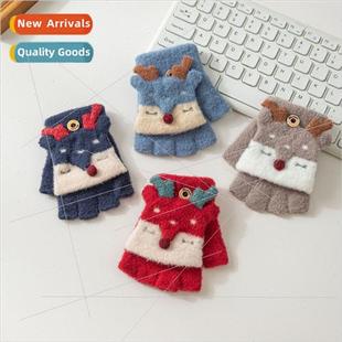 gloves baby students Children finger warm half cover winter