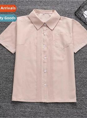 19 new JK unim pointed collar khaki front organ pleat shirt