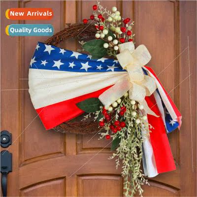 American Independence Day Wreath 2023 Flower Wreath Door Han