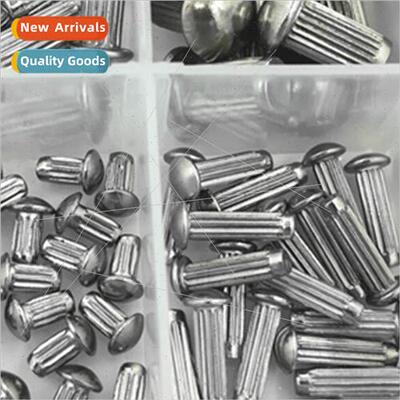 160pcs box 304 knurled rivets solid rivets iron half round l