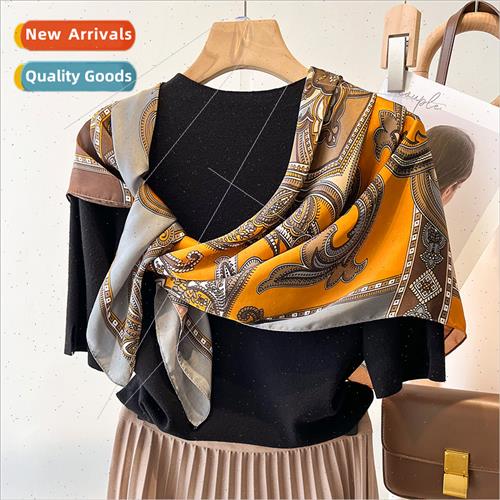 2023 silk scarf female spring autumn new Europe Uned States