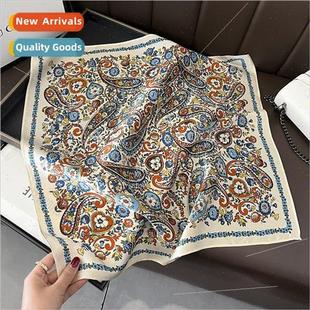 printed flower color 100% square scarf silk