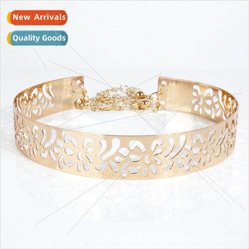 Full metal hollowed out carved flowers women decorative high