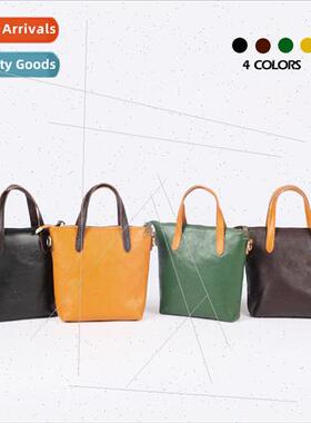 Genuine Leather Retro Women Bag 2024 New Cowhide Small Squar