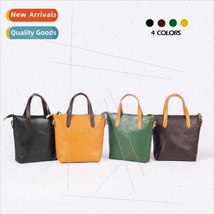 Genuine Leather Retro Women Bag 2024 New Cowhide Small Squar