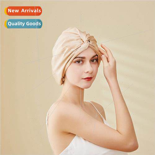 2024 new silk double-layer shower cap 6A mulberry silk Frenc