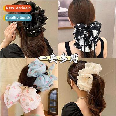 Bow Grab Clip Female Crushed Flower Cloud Bubble Grab Clip L