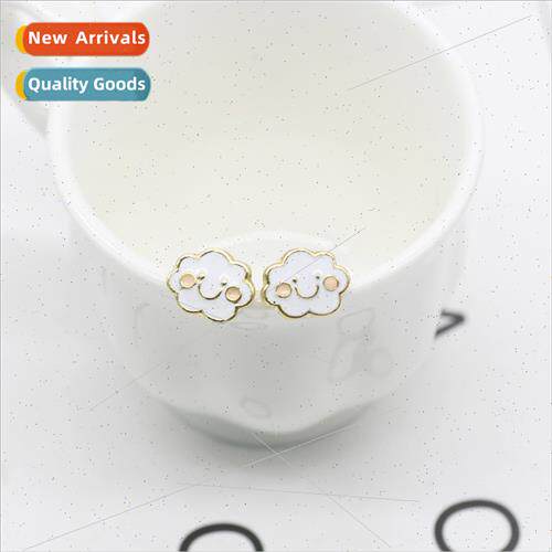 Alloy drip oil cute smiley clouds whout ear holes soft cushi