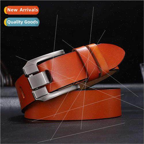Men pin buckle antique leather belt men retro casual cowhide