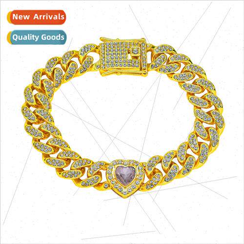 Europe hip hop full diamond Cuban bracelet jewelry dazzle co