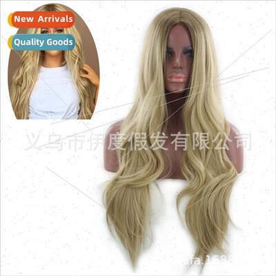 Europe Fashion Wigs Parted Dyed Big Scalp Gold Mountain Long