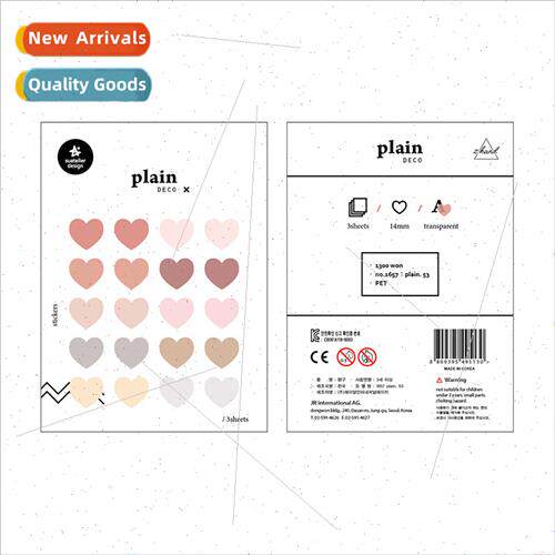 Korea love 1657 peach heart waterproPET gift decoration 3 in