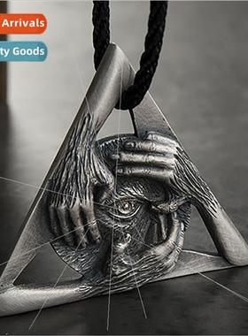 Personalized retro omniscient eye pendant necklace hip-hop p