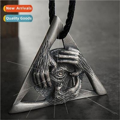 Personalized retro omniscient eye pendant necklace hip-hop p