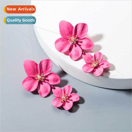 hundred earrings Korean geometric flowers earrings female in