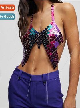 YH4062 Europe acrylic sequins round piece flake fashion spli