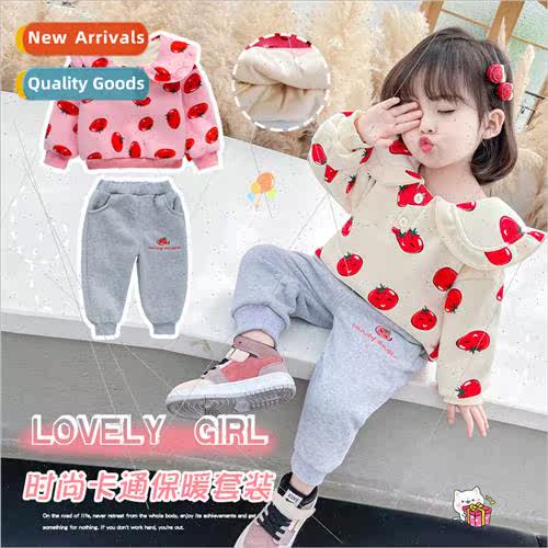 2023 winter new girls padded suit Korean  of the childrens b