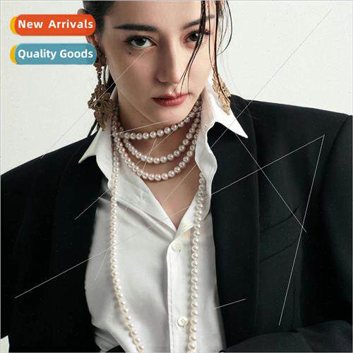 French knotted sweater chain fall winter handmade beaded nec