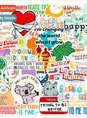 50 inspirational text stickers school season colorful Englis