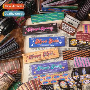 American neon goo bean card retro book light Stickers series