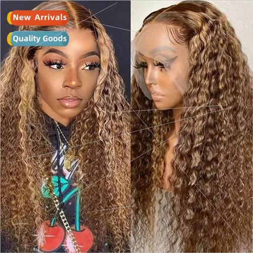 Europe Fashion Front Lace Wig African Piano Color Small Curl