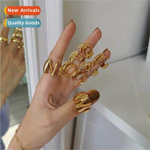 Europe popular 26 English large letters ring open mouth adju