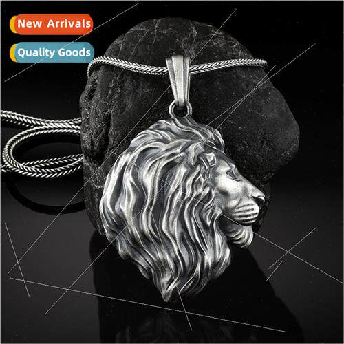 Men Vintage Animal Hip Hop Necklace Tanium Steel on Pendant