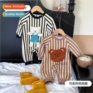 Baby fall clothing cartoon bear crawling clothes newborn bab
