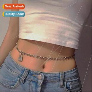 Europe ins Tanium Steel Lock Pendant Waist Chain new Adjusta