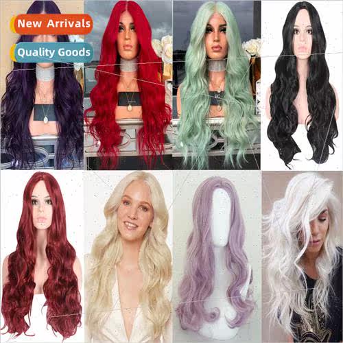 center parted long curly women long hair big wave curly hair
