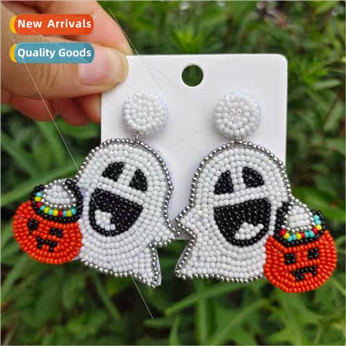 2022 Halloween new pumpkin ghost earrings female fashion  ha