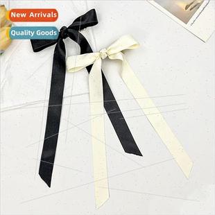 bow ribbon hair Ballet French knotted clips girls aesthetics