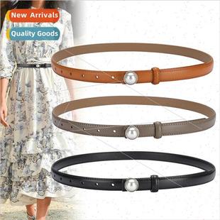 thin belt female New fashion decorated Korean versatil pearl