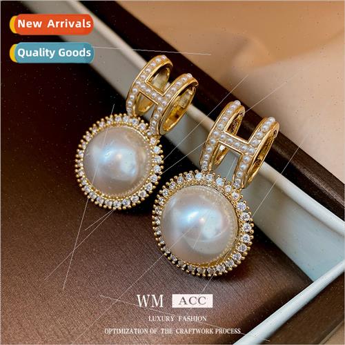 silver pin zirconia letter pearl earrings earrings match