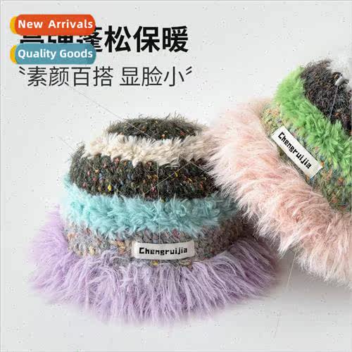 Hat female autumn winter plush knted wool cap warm ear prote