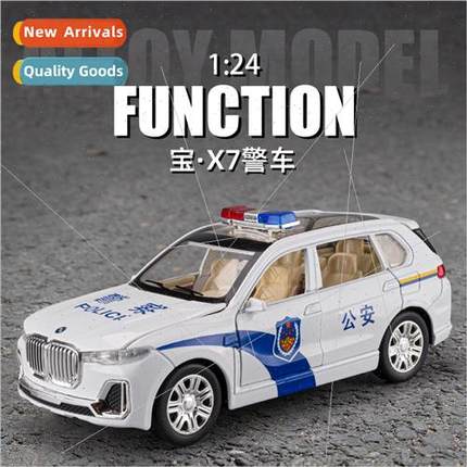 1:24X7 police car alloy model boomerang simulation sound eff
