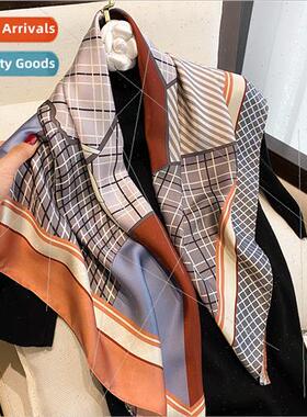 2022 Spring Autumn new retro large square scarf female fashi